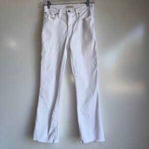 MADEWELL Cali Demi Boot Cut Jeans Size 26 White Fray Hem Cropped